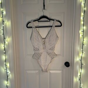 White One Piece Bathing Suit